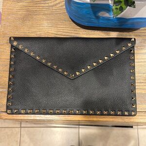 Valentino Black Studded Envelope Clutch